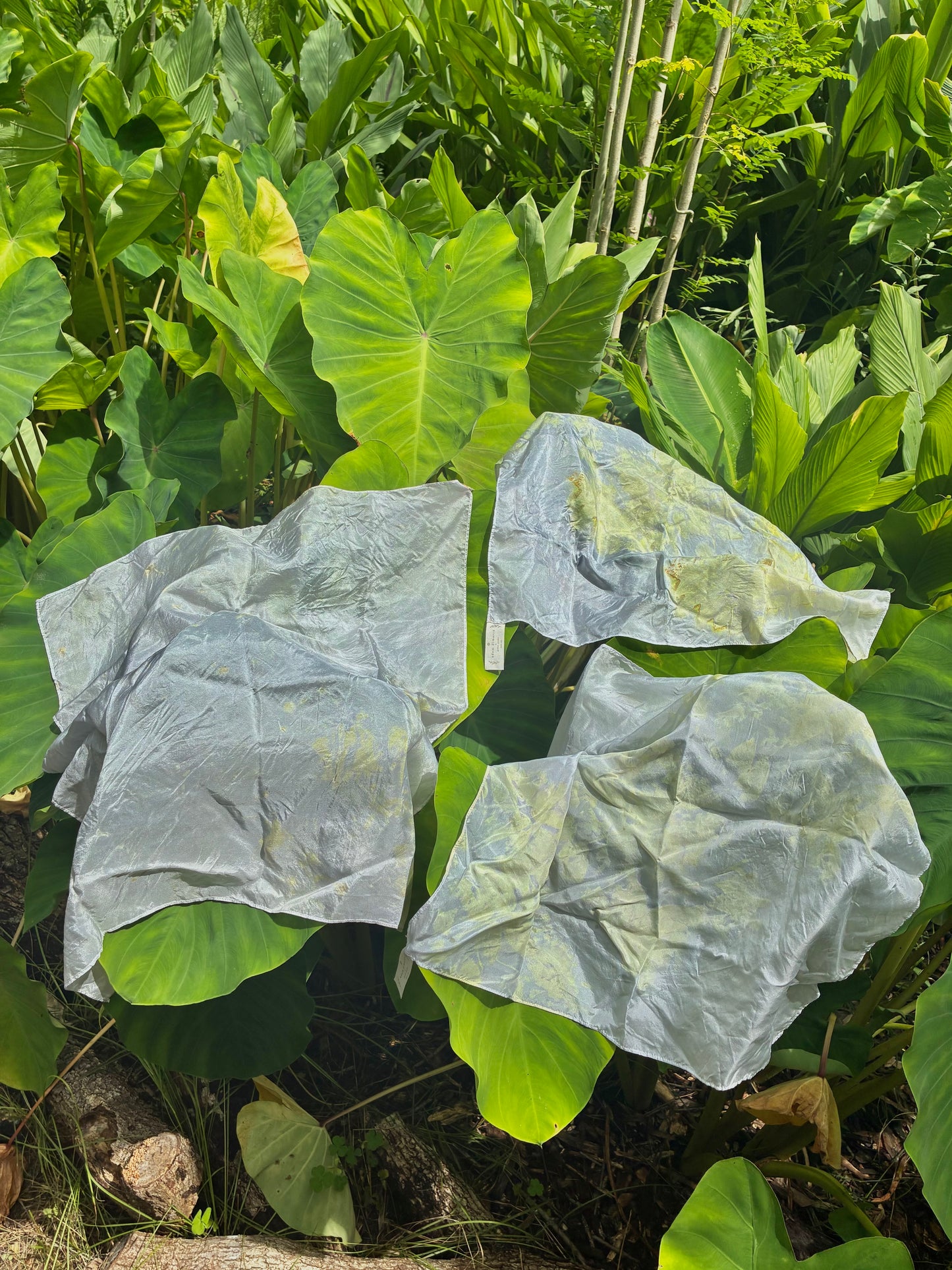 Eco-Dyed Square Silk Scarf
