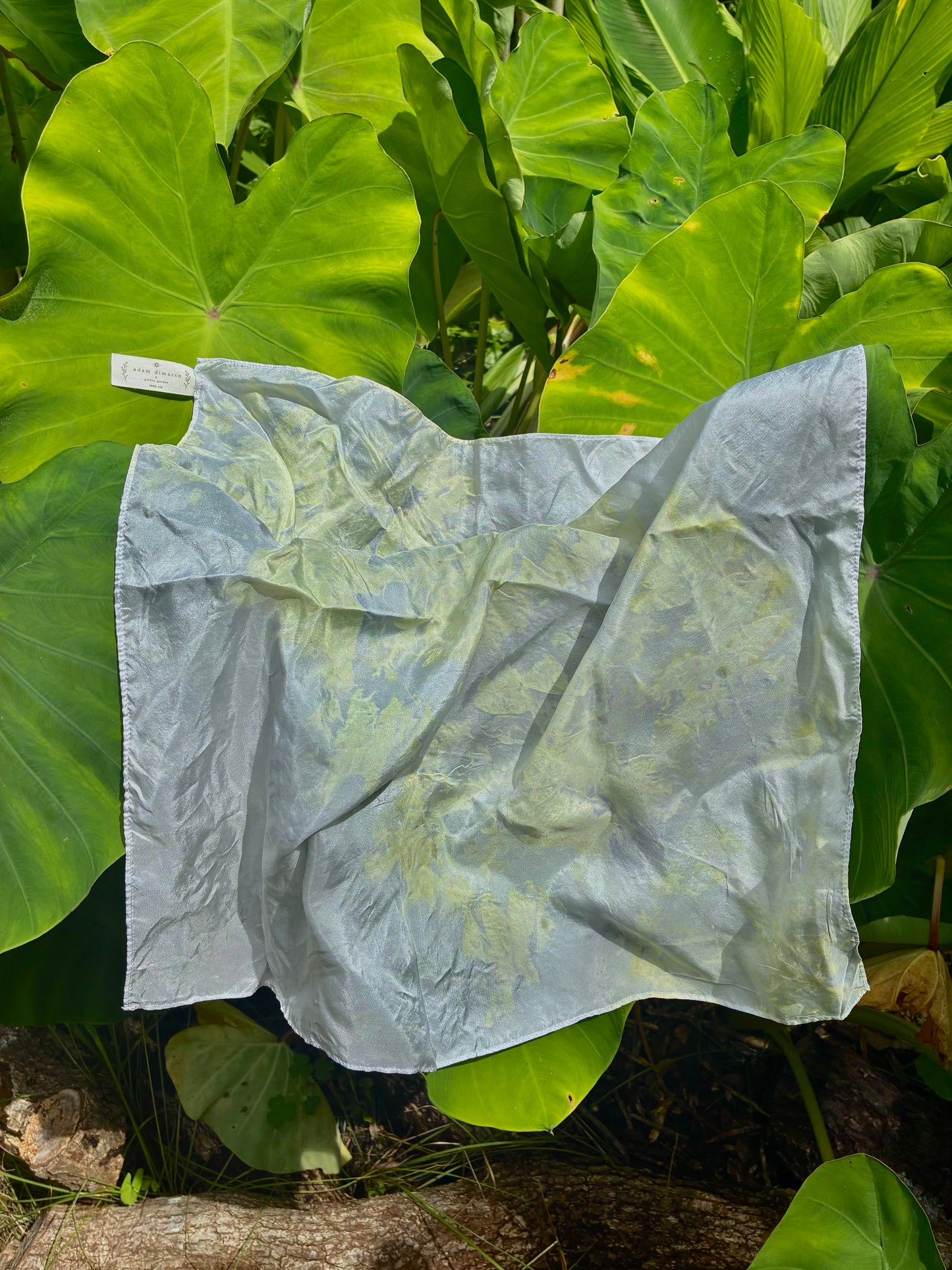Eco-Dyed Square Silk Scarf